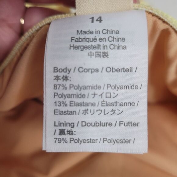 NWT J CREW x SZ Blockprints swimsuit yellow‎ one piece bathing suit 14 - Picture 6 of 11